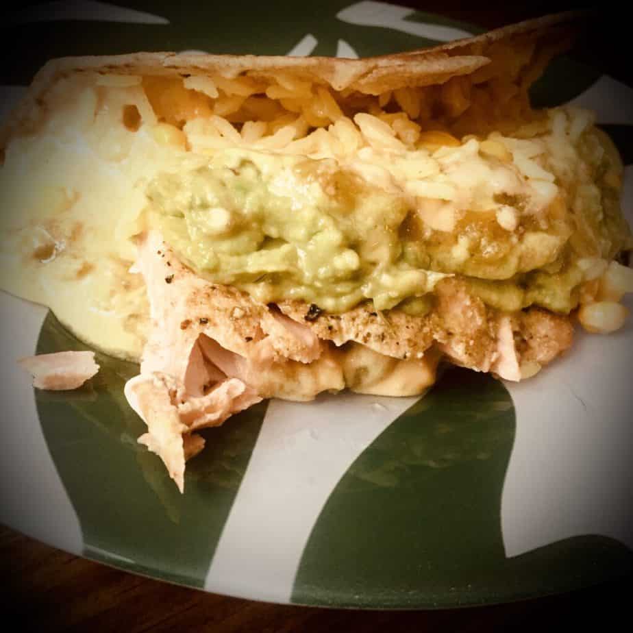 The closest I've ever gotten to replicating Dos Coyotes' Salmon Burrito, just disguised as a taco. My new favorite salmon recipe.