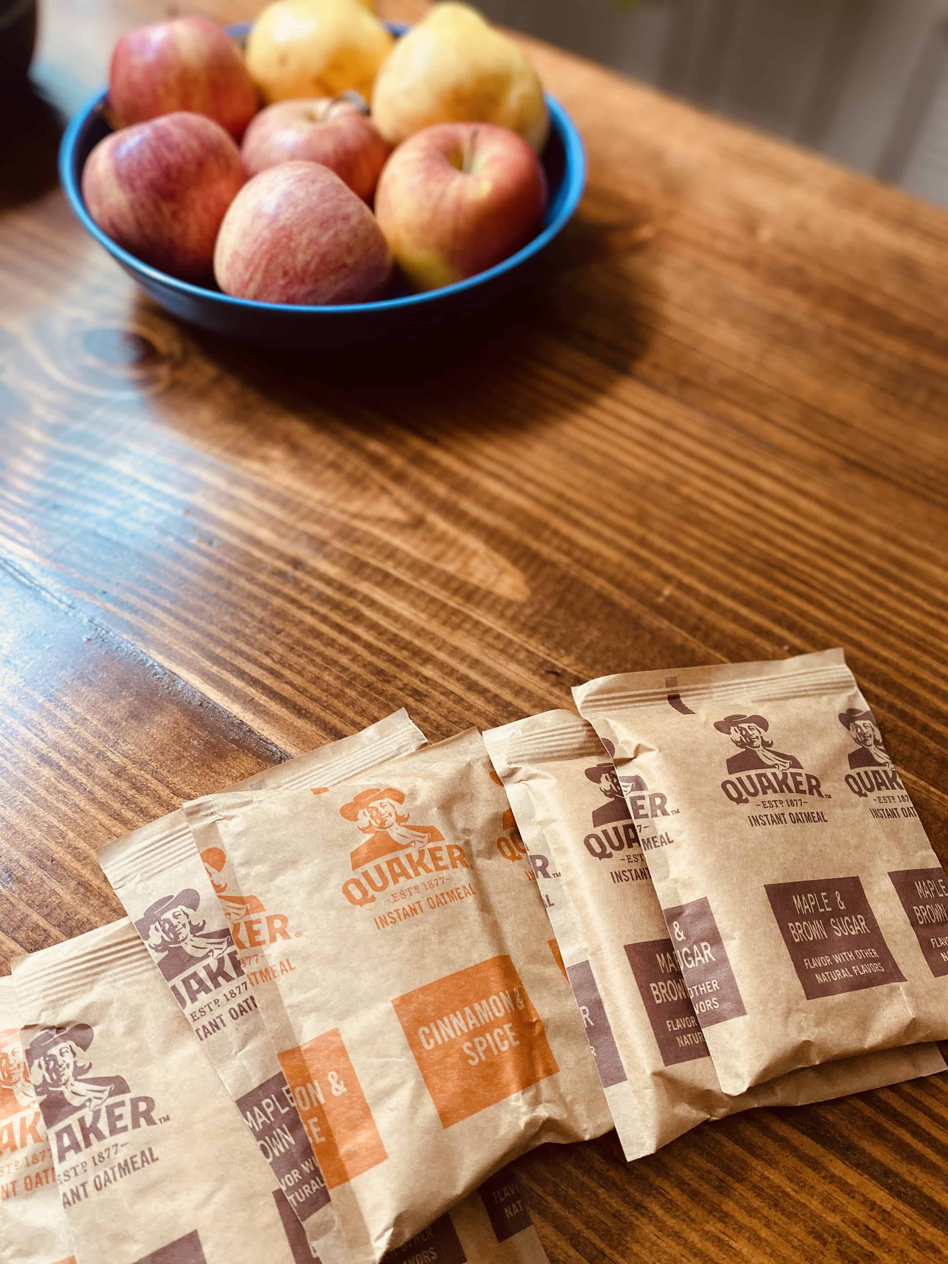Instant oatmeal packets make the crumble super easy