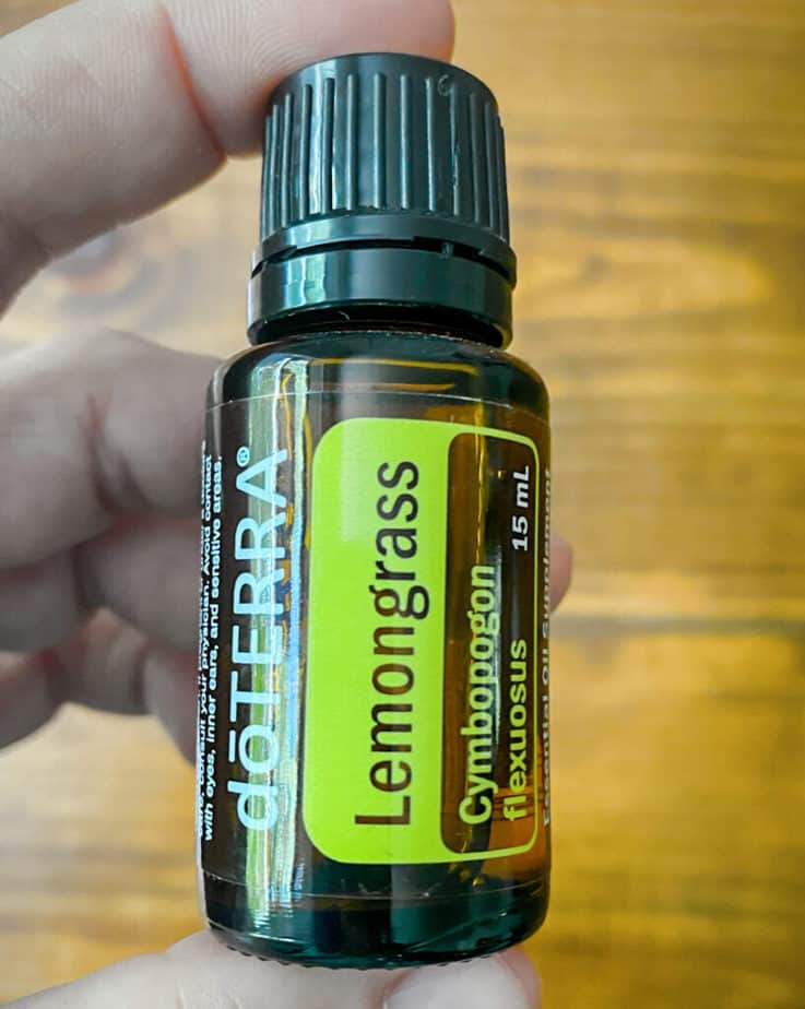 A picture of doTerra's CPTG Lemongrass Essential Oil, which not only adds a ton of flavor to recipes like my Tom Kha Soup, but also has a ton of health benefits when used in other applications