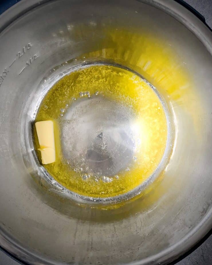 butter melting in the bottom of an instant pot