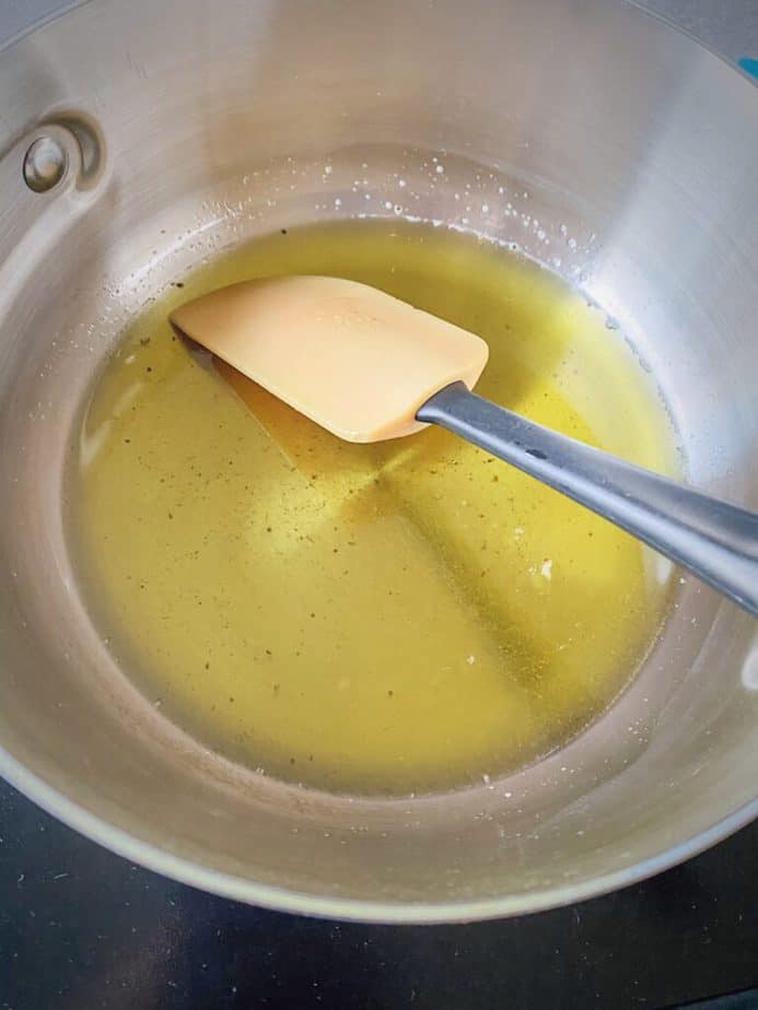 cbd oil/cannabutter melted in a saucepan