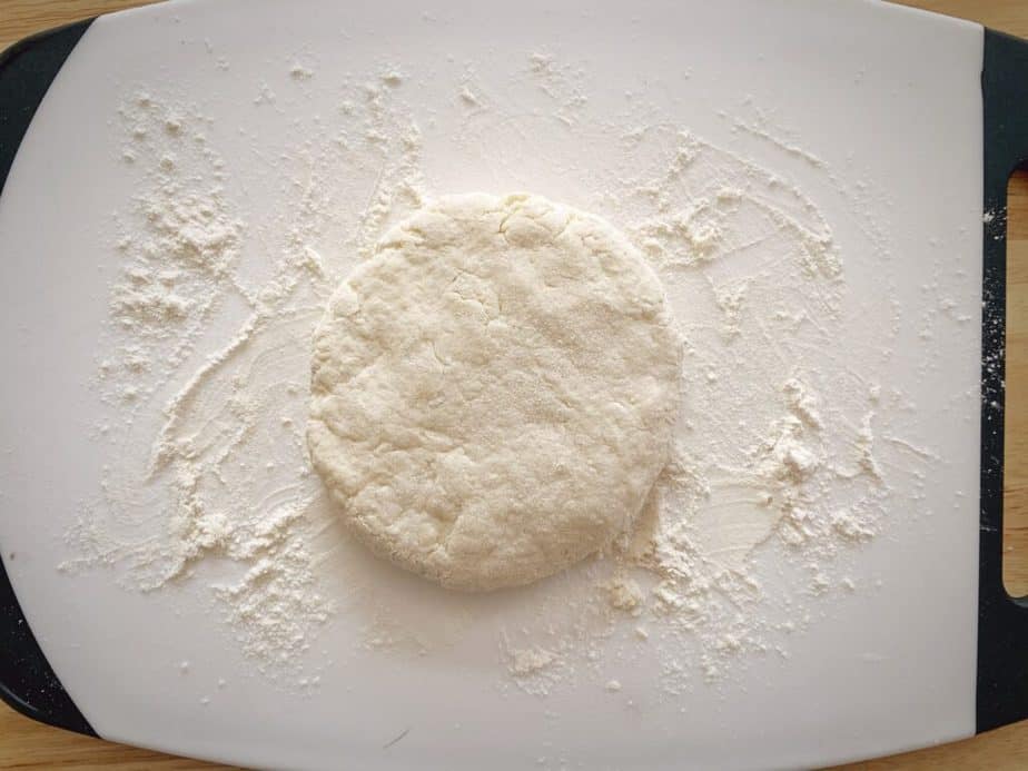 completed round of biscuit dough