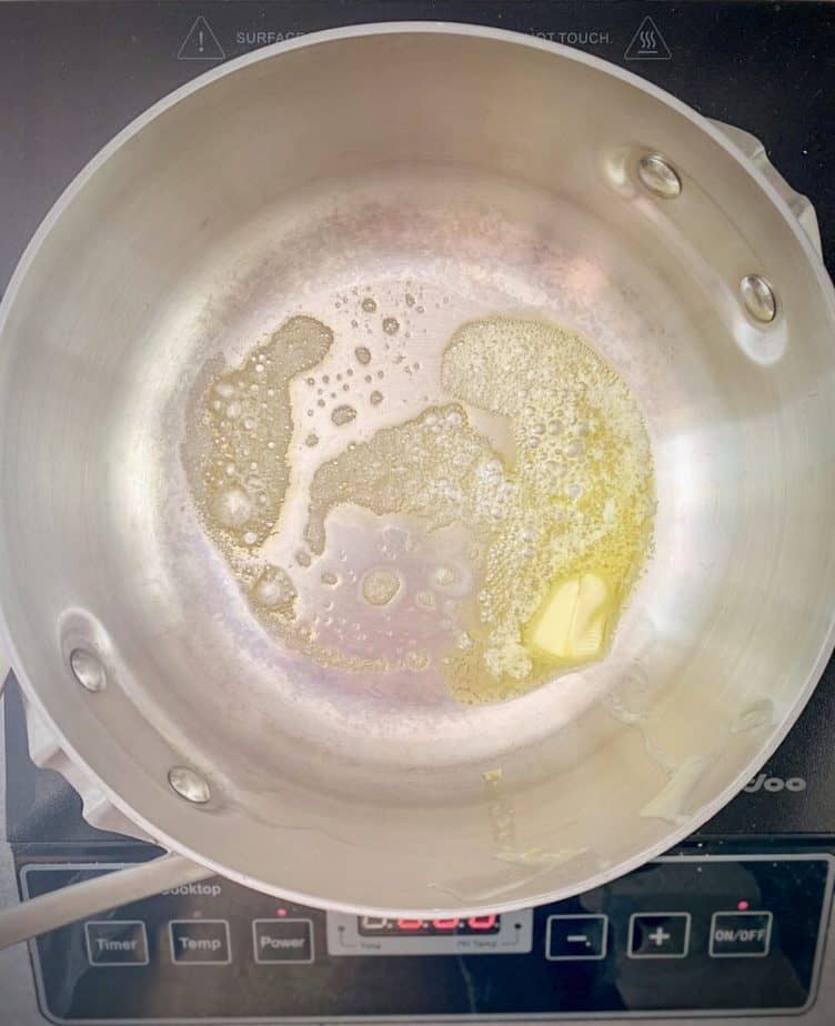 butter melted in a saucepan