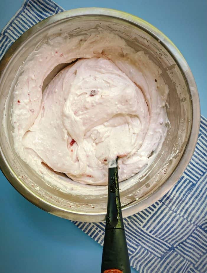 yogurt pie filling after folding ingredients together