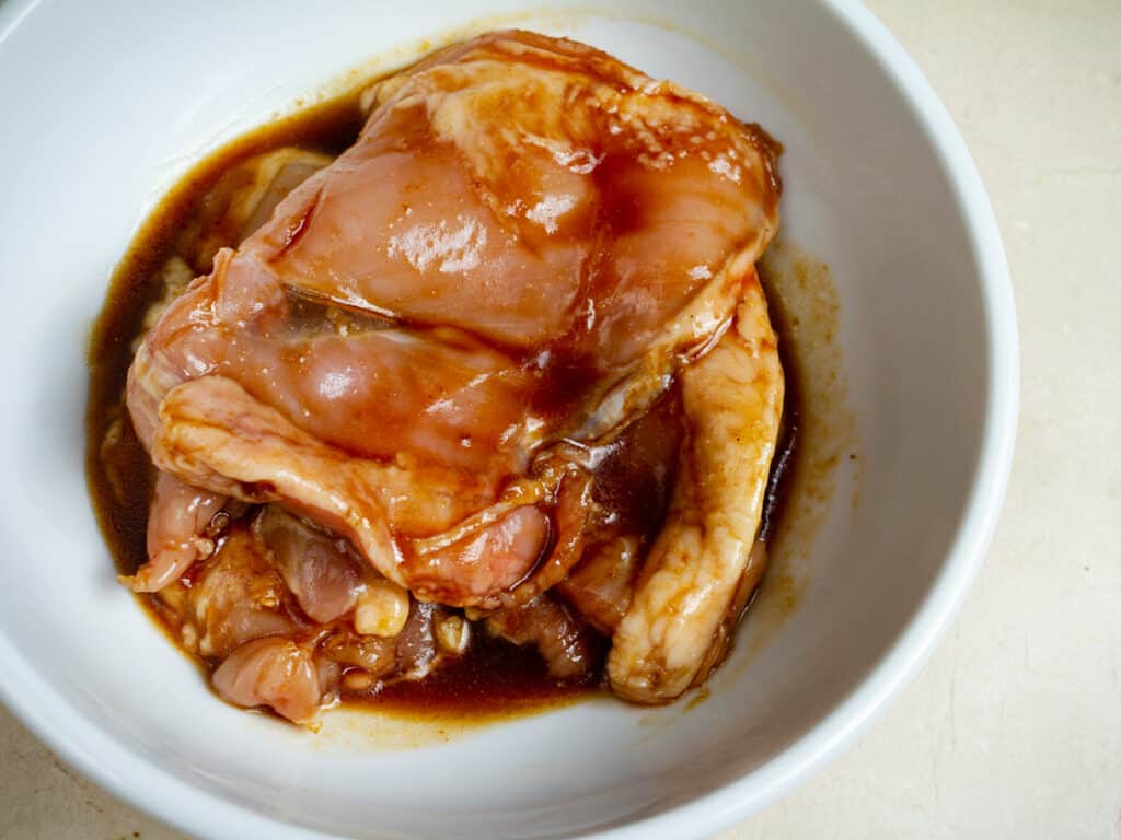marinating chicken for hibachi.