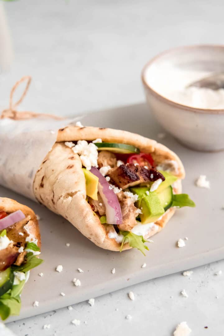 Easy Grilled Chicken Pita Wraps | Confessions of a Grocery Addict