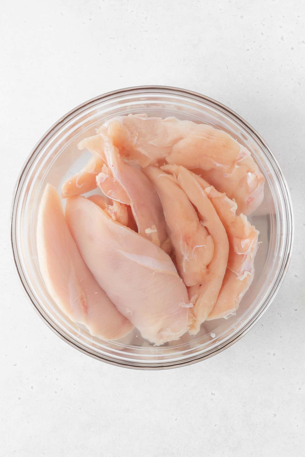 brining the chicken breasts in a simple brine of salt, sugar, and water.