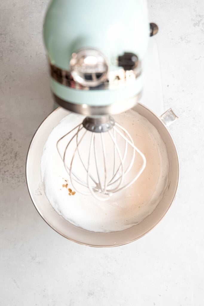 vanilla paste added to the meringue marshmallow mixture.