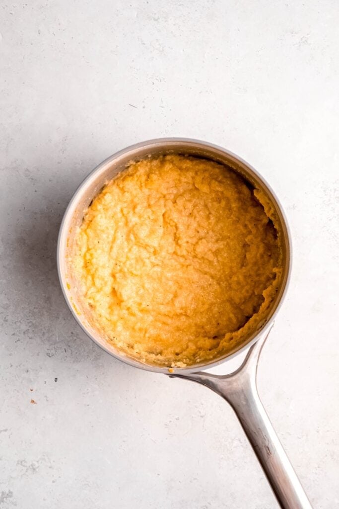 parmesan polenta after cooking until thick and creamy.