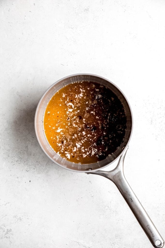 butter and chocolate in a saucepan to melt.