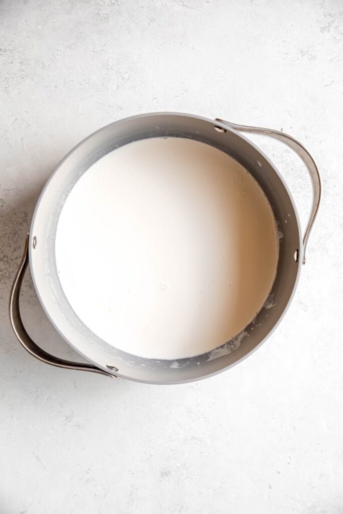 milk, cream, sugar, and corn syrup in a saucepan.